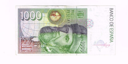 1992 (1996) SPAIN 1000 PESETAS NOTE - p163 VF+