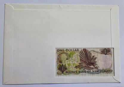 NEW ZEALAND ONE DOLLAR In Envelope With Stamp