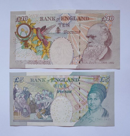 Lot of Bank of England Ten pound and Five Pound notes / Bailey/ Salmon AU