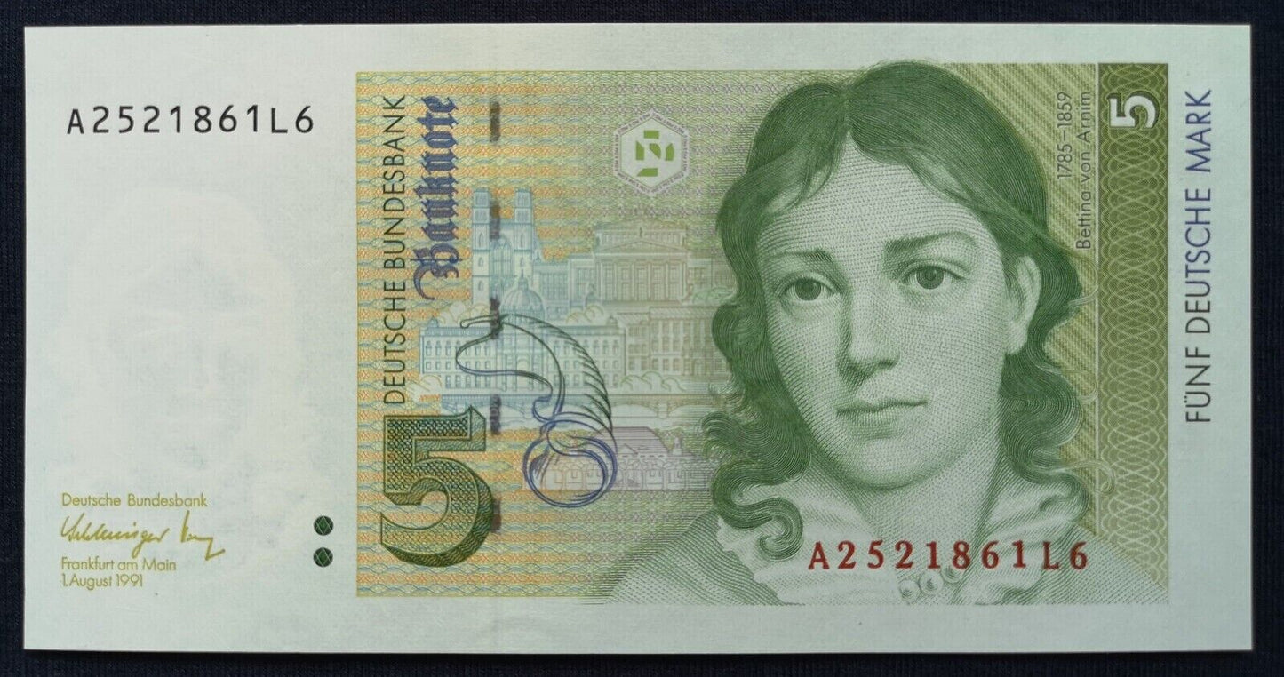 Germany 5 Deutsche Mark 1993  Series In Uncirculated Condition