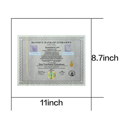 New Large Zimbabwe Coupon One Thousand with UV Mark for Collection