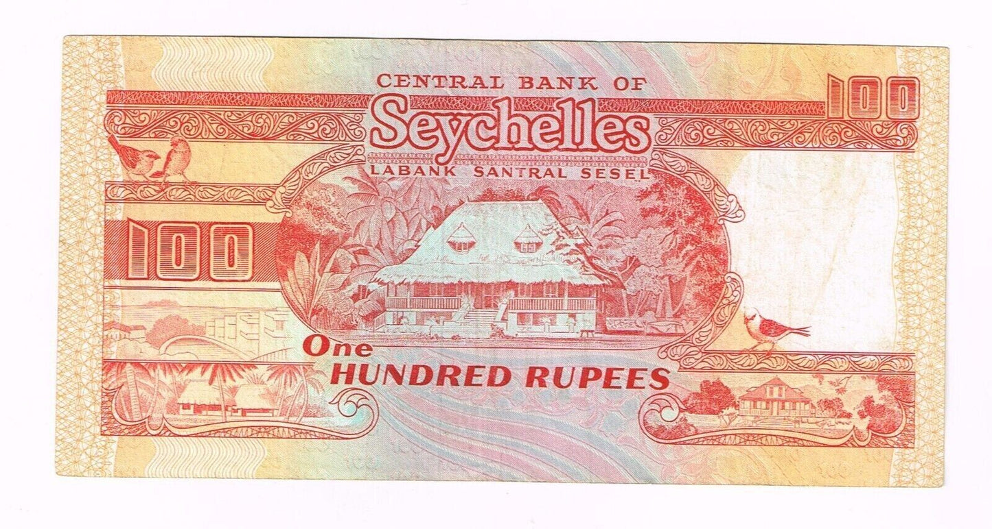 1989 SEYCHELLES 100 RUPEES NOTE - p35 VF+