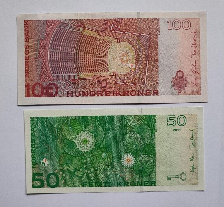 NORWAY 100 And 50 Kroner UNC