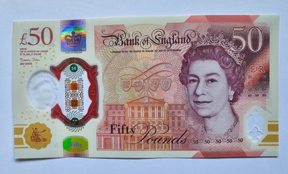 New Polymer Plastic £50 Fifty Pound Bank of England Note AE Prefix! EF