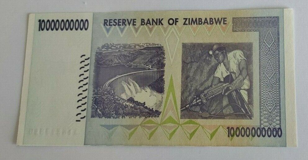 Zimbabwe 10 Billion  Dollars Banknotes 2008 UNC