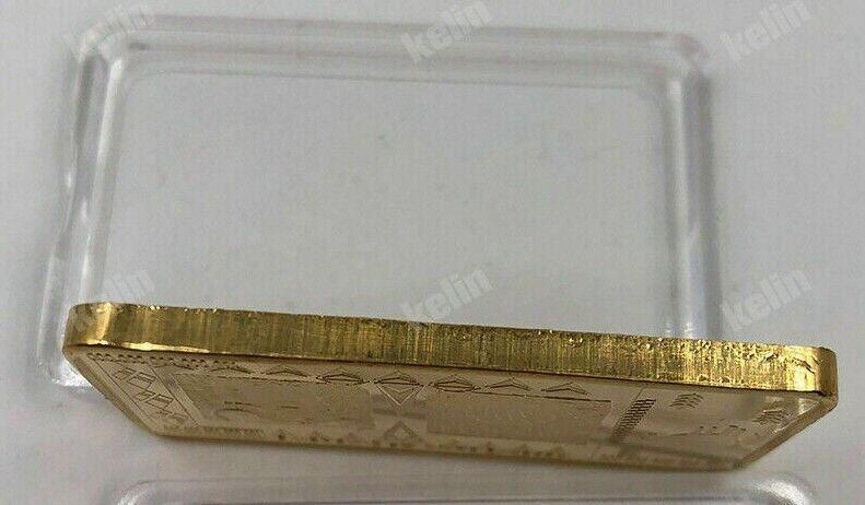 One Hundred Trillion Zimbabwe Gold Plated Bar Bullion Bar Ingot 50*28*3 mm