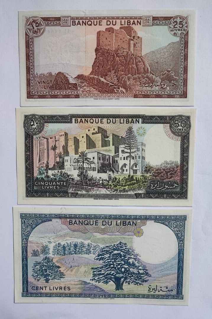 LEBANON SET 1 5 10 25 50 100 250 500 1000 Livres Pick 61-69 UNC Random YEAR