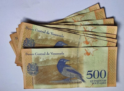 Lot Of 10 Venezuela Banknotes. 500 Bolivares. 2018 .In Used Condition
