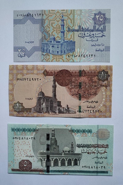 Set 6 PCS, Egypt 5 leather-5 pounds, Banknotes,UNC