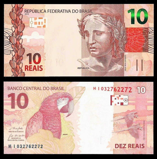 BRAZIL 10 REAIS 2010 (2017) P 254c UNC