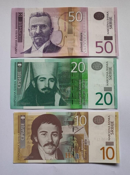 SERBIA 10 20 50 100 200  500 Dinara 2011-2013 UNCIRCULATED BANKNOTES