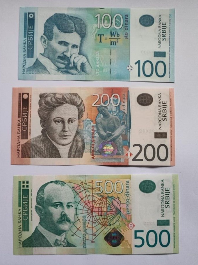 SERBIA 10 20 50 100 200  500 Dinara 2011-2013 UNCIRCULATED BANKNOTES