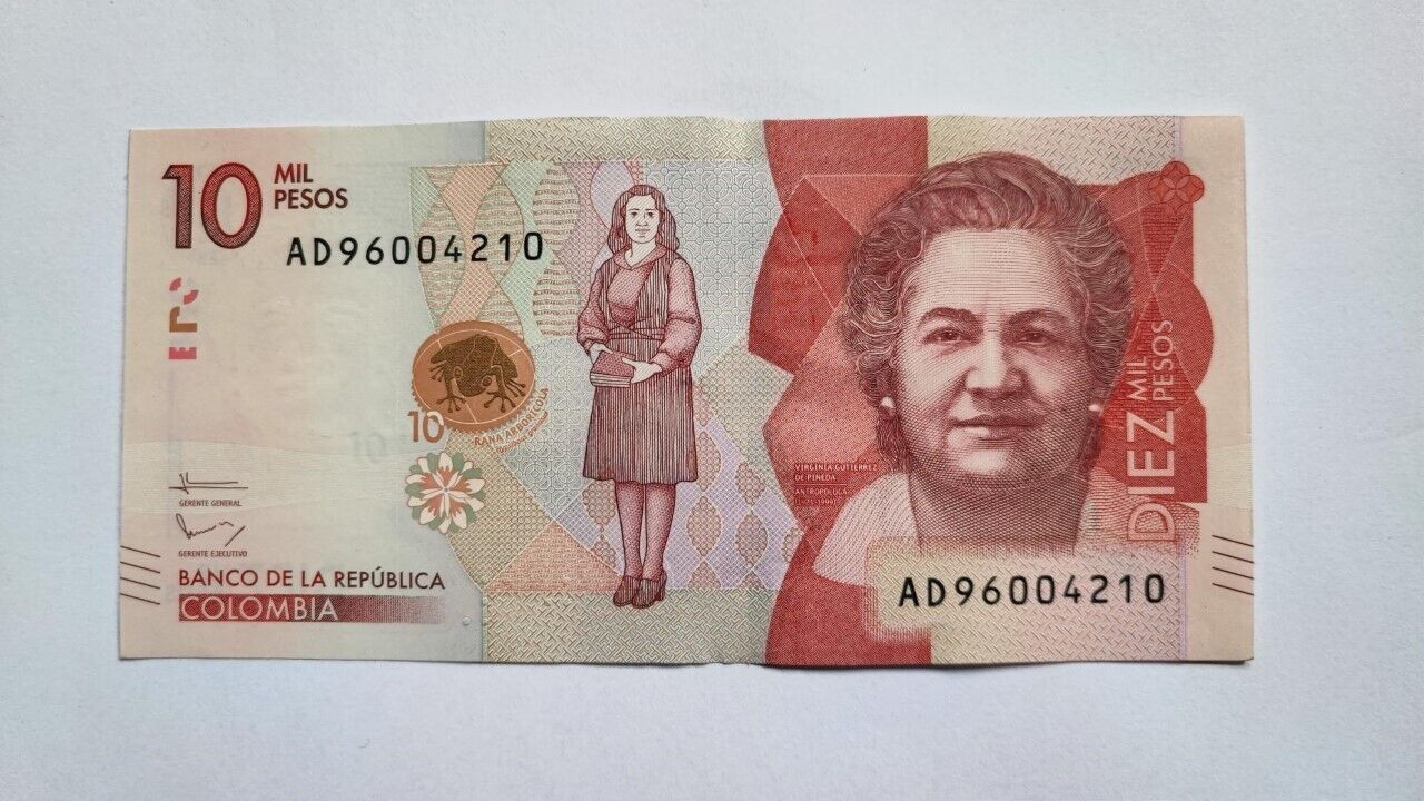 Colombia 10000 10,000 Pesos  UNC, P-460a, Prefix AD