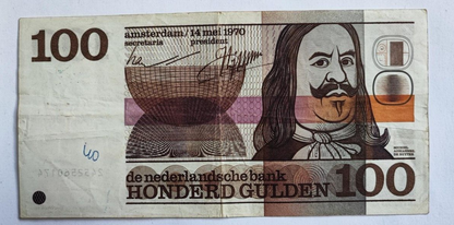 1970 Netherlands 100 Guilder Gulden - Michiel De Ruyter