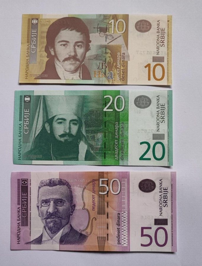 SERBIA 10 20 50 100 200 Dinara 2011-2013 GREAT COLOURFUL UNCIRCULATED BANKNOTES