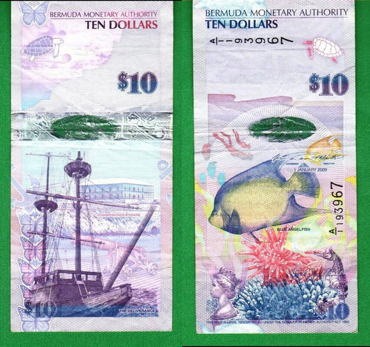 BERMUDA 10 dollars in circulated condition