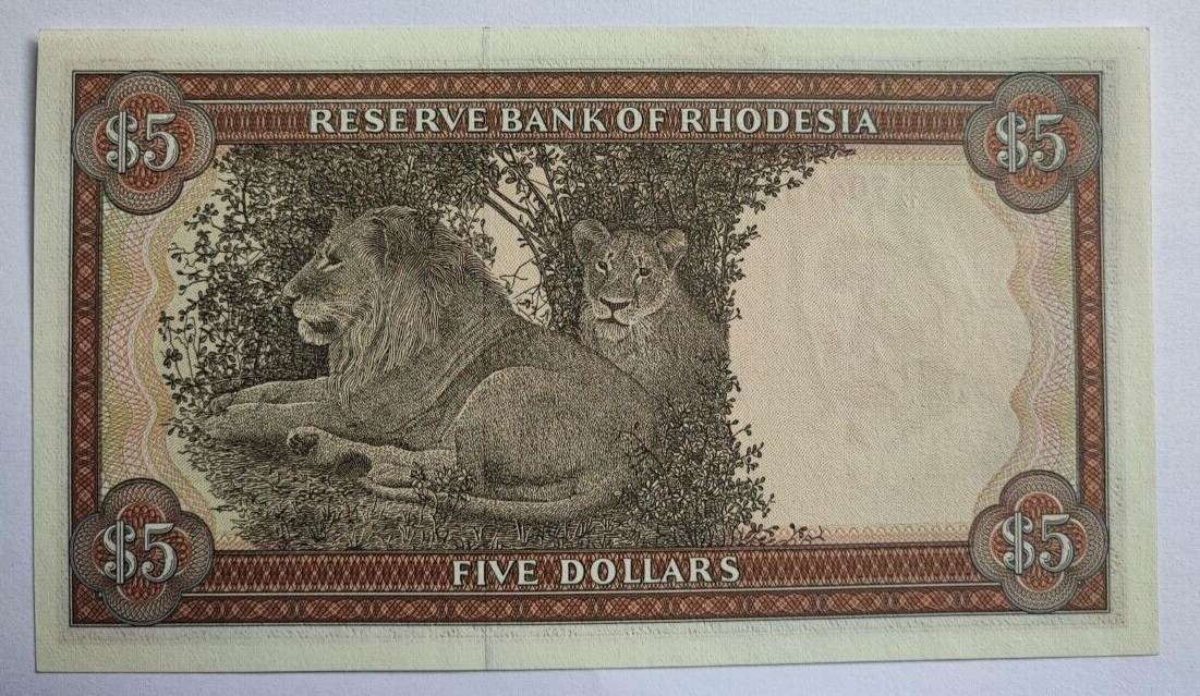 Rhodesia 5 Dollar 1978 UNC ~ P38