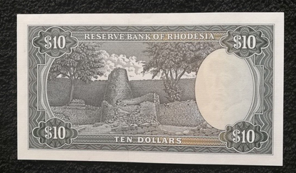 Reserve Bank of rhodesia 10 dollars unc