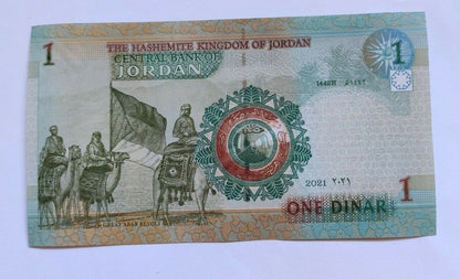 Jordan 1 Dinar 2021 P-34h Banknotes UNC